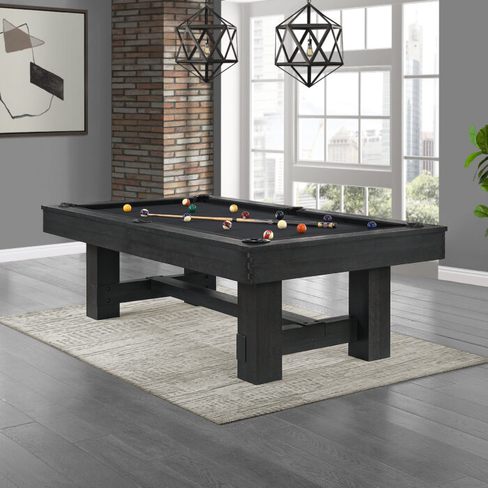 8' reno pool table ink black