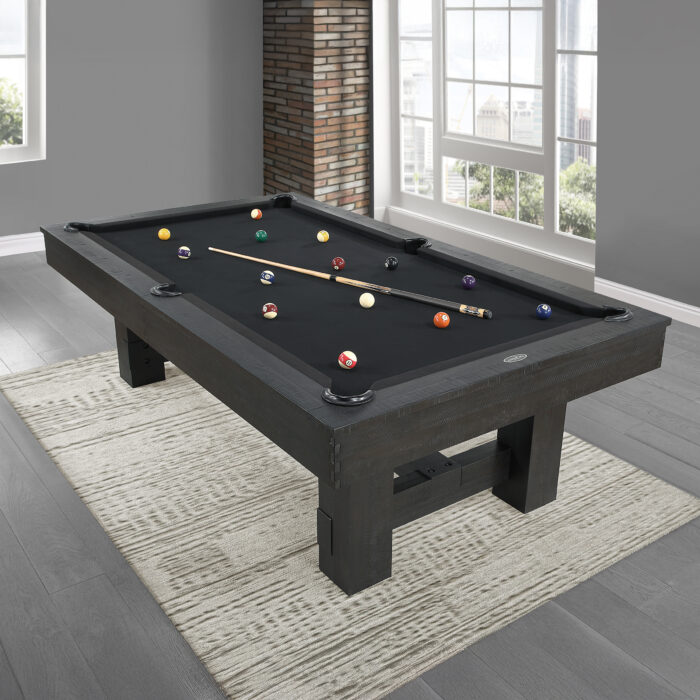 8' reno pool table ink black