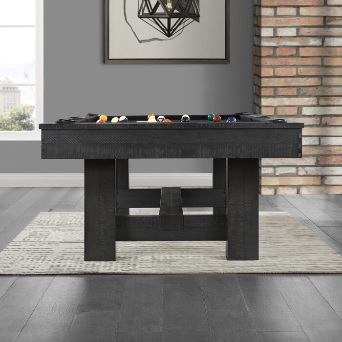8' reno pool table ink black