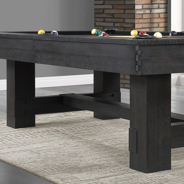 8' reno pool table ink black