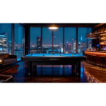 9' iron man pool table black