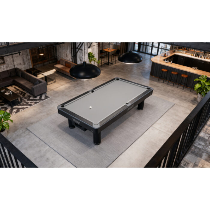 9' iron man pool table black